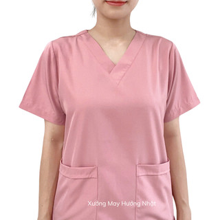 Bộ scrubs vải lon mềm giãn cao cấp nhiều màu, đồng phục Spa, Phòng khám,Dược sĩ, Điều dưỡng vải đẹp