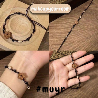  LẮC TAY HOA MAI DÂY ĐAN THỦ CÔNG bằng Gỗ ĐIỀU CHỈNH ĐỘ DÀI THANH LỊCH makeupyourroom Cho Nữ