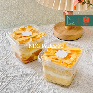 100 Hộp nhựa vuông trong B10 - Hộp đựng bánh tiramisu - Hộp đựng bánh mousse