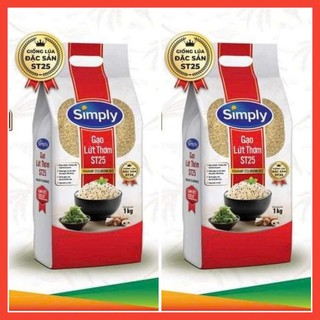 GẠO NEPTUNE - COMBO 2 TÚI(1KG) GẠO LỨT THƠM ST25 SIMPLY HỖ TRỢ GIẢM CÂN TIM MẠCH TIỂU ĐƯỜNG (2KG)