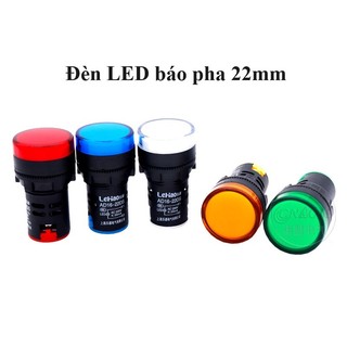 Combo 10 Đèn báo pha phi 22MM - Đèn tín hiệu lắp tủ điện LED đời mới