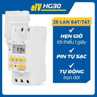  Công tắc hẹn giờ thông minh PINGRON HG30 hẹn giờ bật tắt điện 220V tự động và trọn đời 