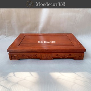 Đôn chữ nhật bàn ban thần tài đế tượng đế gỗ trưng bày đồ trang trí gỗ Hương sơn PU cao 8,5cm