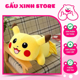 Gấu bông Pikachu kt 50cm, gối ôm picachu, thú nhồi bông picachu cute, hàng cao cấp