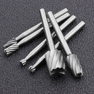 Bộ 6 mũi lũa gỗ điêu khắc, chạm trỗ mài khắc HSS trục 3mm - Dùng cho máy khoan mài mini