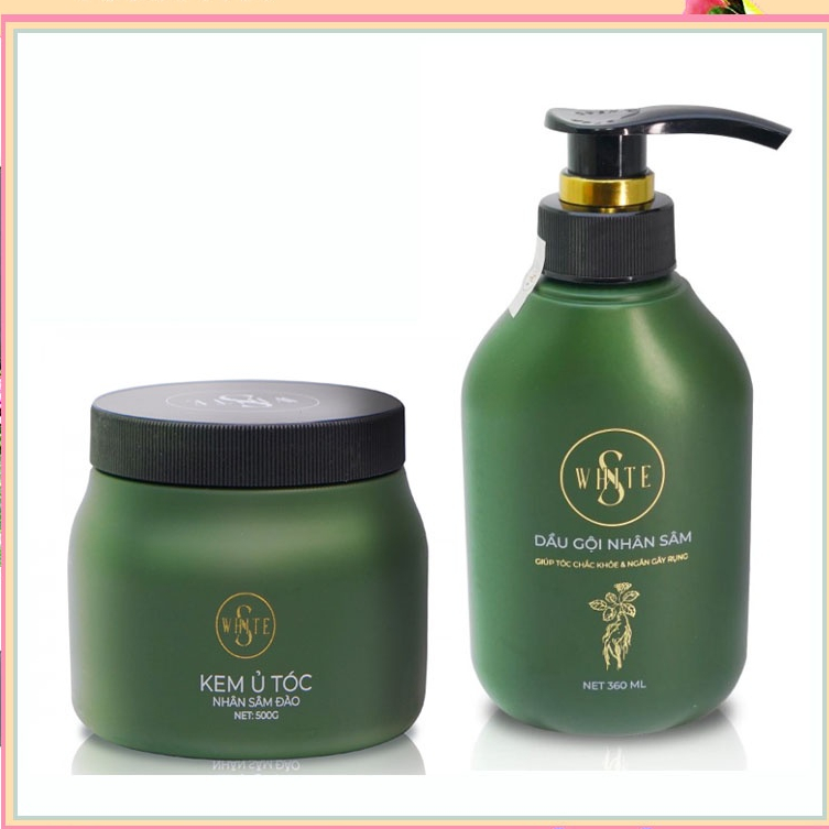 Bộ Dầu Gội Đầu + Ủ Tóc nhân sâm đào Swhite