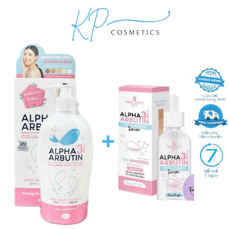 [Chính Hãng] Combo dưỡng thể Alpha Arbutin 500ml và serum Alpha Arbutin sáng da giảm nám tàn nhang