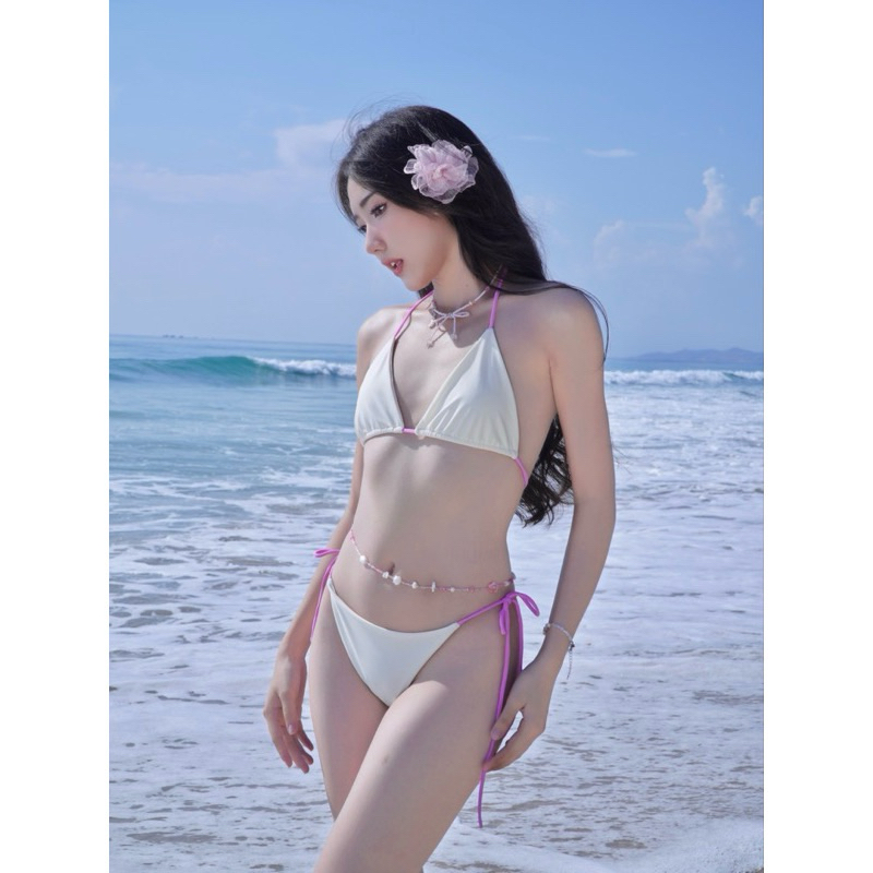 Bikini 2 mảnh phối dây áo tam giác quần kín mông ( sẵn hàng) | BigBuy360 - bigbuy360.vn