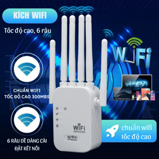 Kích sóng WIFI 6 râu, tốc độ cao 300Mbs, tăng độ rộng phủ sóng wifi, khắc phục mất sóng, giật lag, cải thiện tốc độ