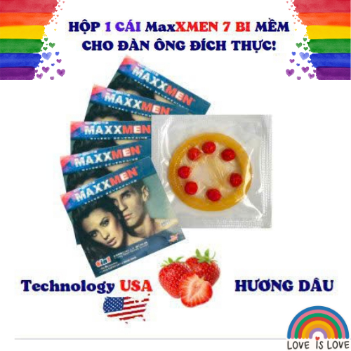 Bao cao su 6 bi nổi lớn 1cm Max XMEN Hộp 1 cái, không gây đau, chỉ gây phê, nên dùng kèm gel bôi trơn, bao cao su sỉ