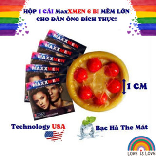 Bao cao su 6 bi nổi lớn 1cm Max XMEN Hộp 1 cái, không gây đau, chỉ gây phê, nên dùng kèm gel bôi trơn, bao cao su sỉ