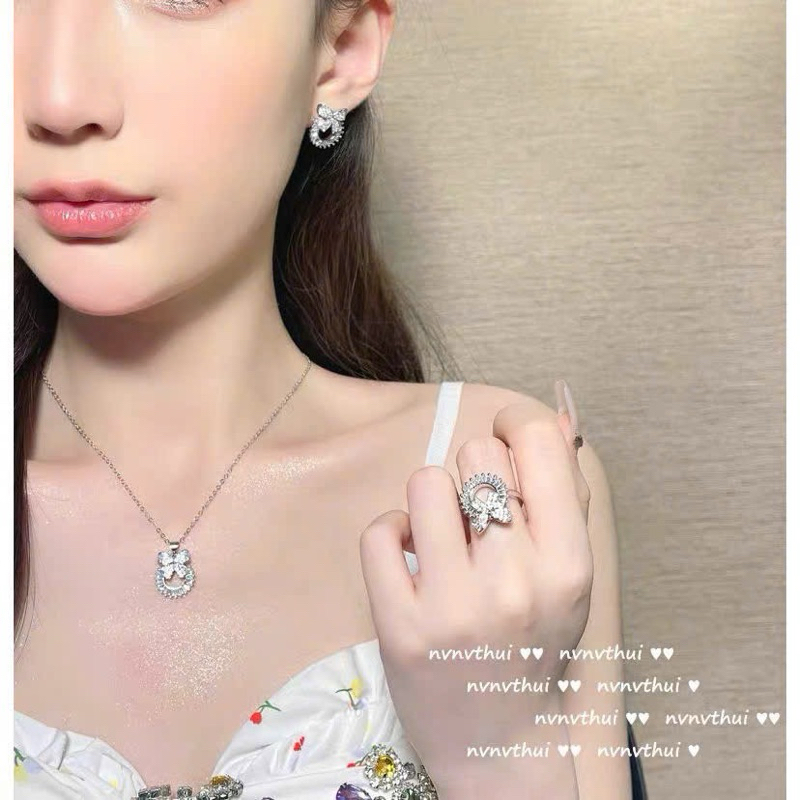 Set Trang Sức Nơ Đá Tiểu Thư dễ phối đồ cho nữ