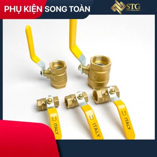 Van Bi Đồng Thau, Van Khoá Nước Tay Gạt Đồng Hiệu ITALY Phi 21 27 34 42