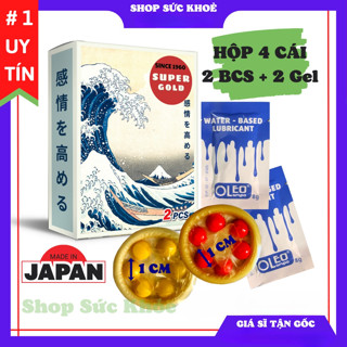 Bao Cao Su Bi Lớn Super Gold Nhật Bản, Hộp 4 cái [ 2 bcs + 2 Gel ], 100% Chính Hãng, Nhãn Hiệu Bảo Hộ Tại Việt Nam