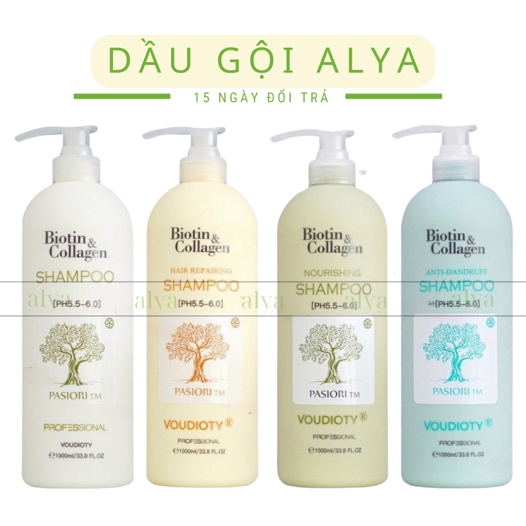 Cặp Dầu Gội Xả Biotin Collagen Voudioty 1000ml. Ngăn Ngừa Rụng Tóc, Giảm Gàu, Kiềm Dầu, Phục Hồi Tóc