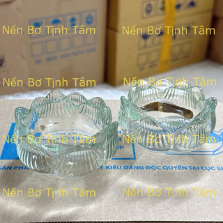 [ Hộp 12 Cái ] Đế Nến Hoa Sen, Chum Sen 60ML, Tặng Kèm Tim Nến - Nến Bơ Tịnh Tâm