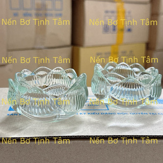 [ Hộp 12 Cái ] Đế Nến Hoa Sen, Chum Sen 60ML, Tặng Kèm Tim Nến - Nến Bơ Tịnh Tâm