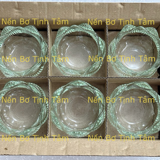 [ Hộp 12 Cái ] Đế Nến Hoa Sen, Chum Sen 60ML, Tặng Kèm Tim Nến - Nến Bơ Tịnh Tâm