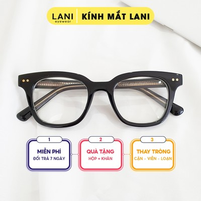 Gọng kính cận nam nữ dáng vuông Lani 135 lõi thép siêu bền - Lắp mắt cận theo yêu cầu