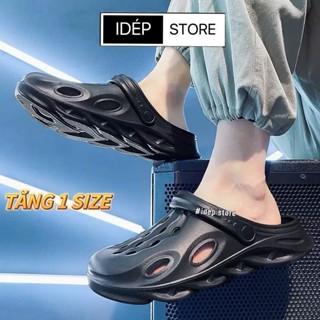 Dép sục CROSS nam gợn sóng đế cao 4cm đúc EVA siêu nhẹ đi mưa iDEP SL048, Sandal bít mũi nam độc lạ