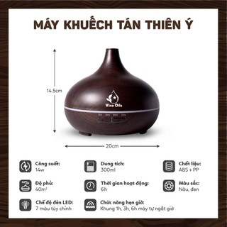 Máy Khuếch Tán Tinh Dầu Thiên Ý Haeva - Phun Sương, Tạo Độ Ẩm - Hẹn Giờ, Tự Động Ngắt