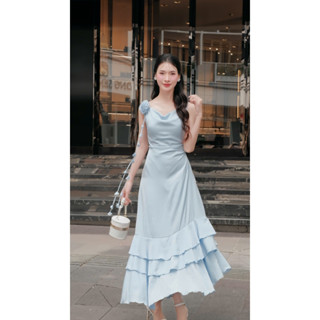 YM Concept Đầm Cổ Đổ 2 Dây Đính Hoa Dáng Dài Thướt Tha Nữ Tính - D0926