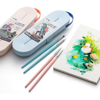 Bộ 8 Cọ vẽ HIMI Dành cho Màu Nước, Màu Acrylic, Sơn Dầu, Gouache (Kèm hộp đựng)