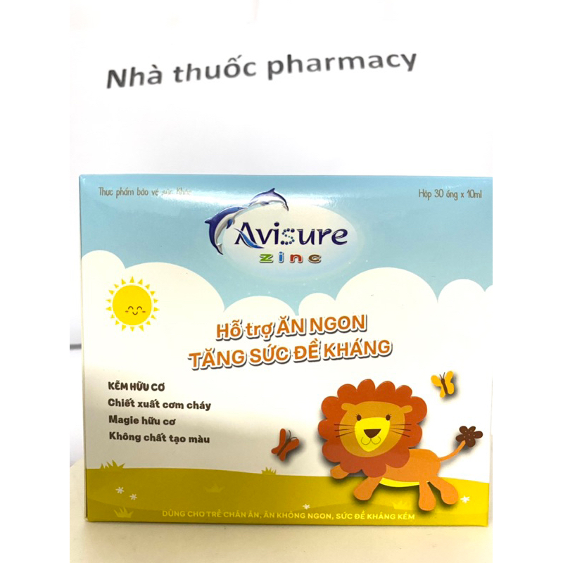 Tích điểm - Avisure ZinC kẽm hữu cơ cho bé hỗ trợ ăn ngon, tăng đề kháng hết biếng ăn Hộp 30 ống