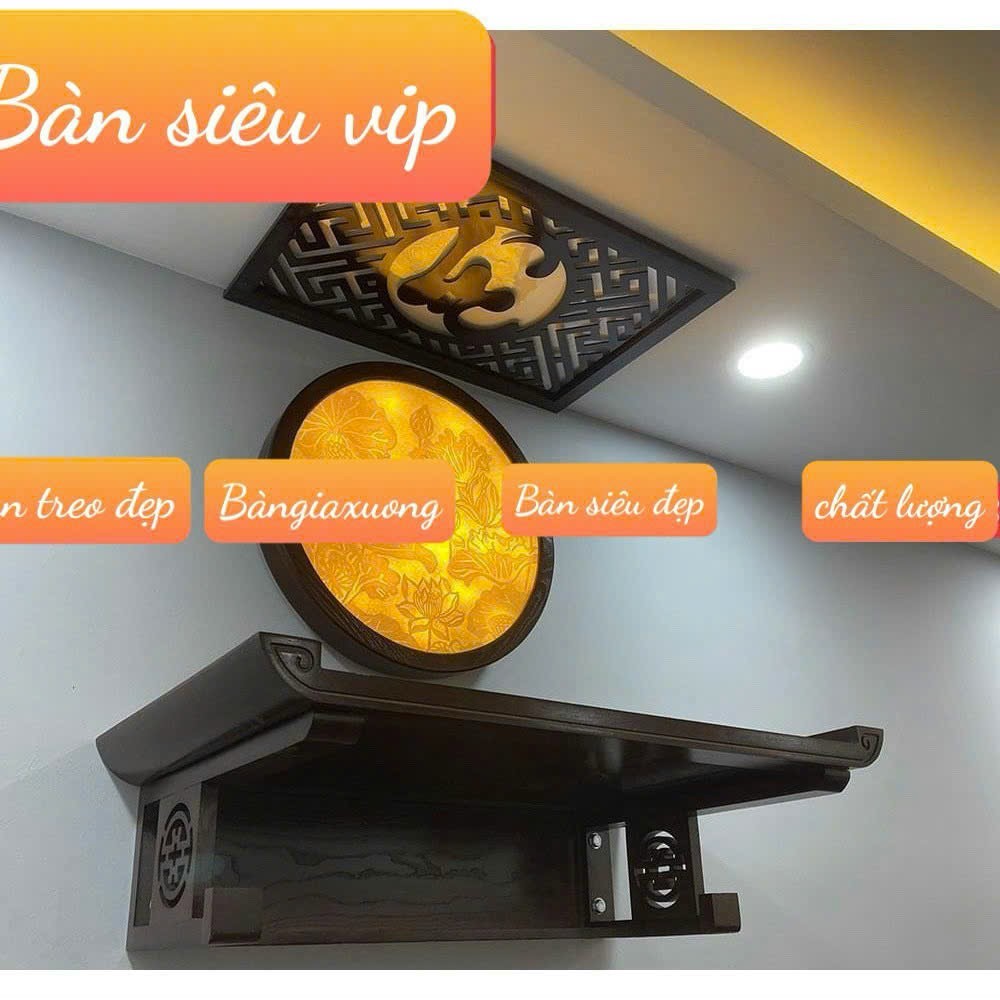bộ bàn thờ gỗ sồi full bộ