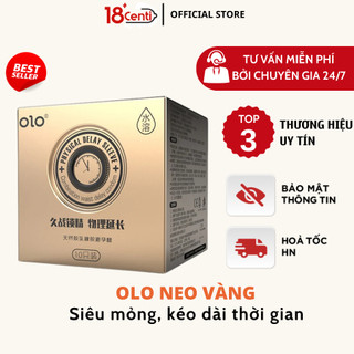  Bao cao su 001 NEO Vàng  bcs 0.01 có gai cổ thắt siêu mỏng kéo dài thời gian quan hệ. Hộp 10 bao 