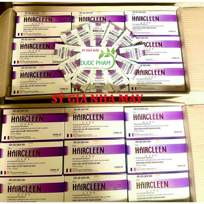 Dầu gội HairCleen - dầu gội chuyên dụng cho tóc gàu, nấm da đầu nhiều giúp sạch gàu mượt tóc hộp 50 gói