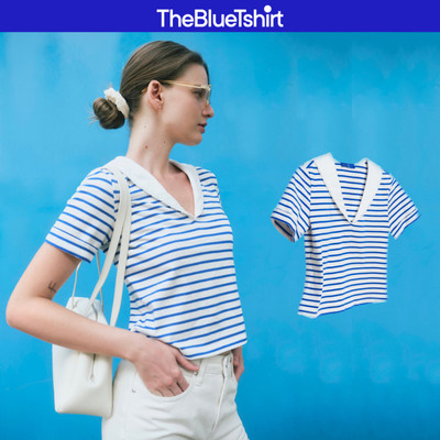 TheBlueTshirt - Áo thuỷ thủ V Sailor T - Signature Blue Stripe - Women