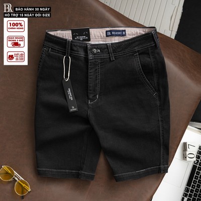 Quần short nam jean xước Jenka co giãn, mềm mịn, thoáng mát, thoải mái, sang trọng - Bravery
