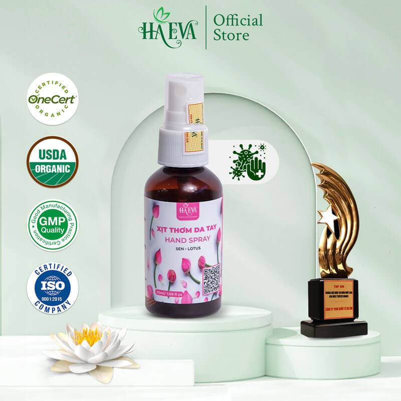 Xịt Thơm Da Tay Sen HA EVA - 100% Thiên Nhiên, Khử Mùi, Làm Thơm, Kháng Khuẩn