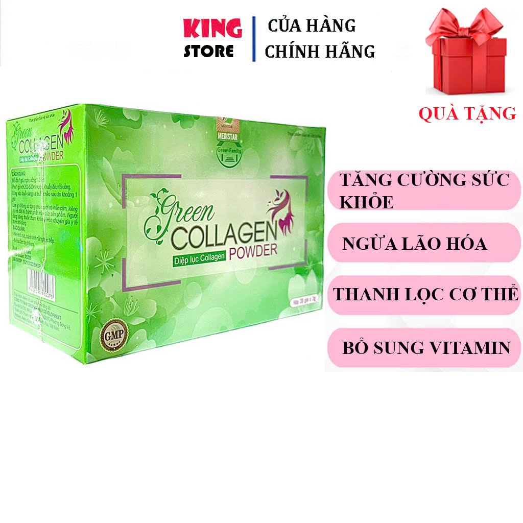 Diệp Lục Collagen Giảm Cân Green Collagen Hộp 30 Gói