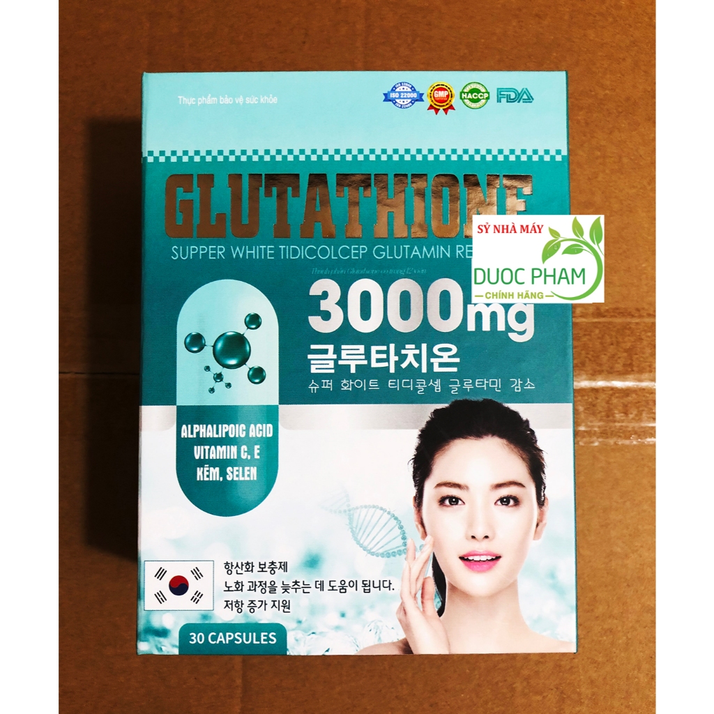 Viên uống trắng da glutathione 3000mg (SỶ) dưỡng trắng giúp trắng da cấp tốc, nâng tông, hết nám, tàn nhang