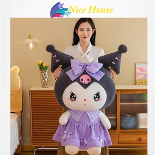 Gấu Bông Kuromi tím, Melody hồng đeo nơ Tặng Dễ Thương - Thú Nhồi Bông Làm Quà Tặng _ Nice House