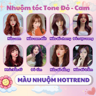  Thuốc nhuộm tóc Tone Đỏ Cam Hottrend - Nâu Cam Nâu Cam Đất Nâu Đỏ Cherry  Đỏ Rượu Vang Phúc Bồn Tử 