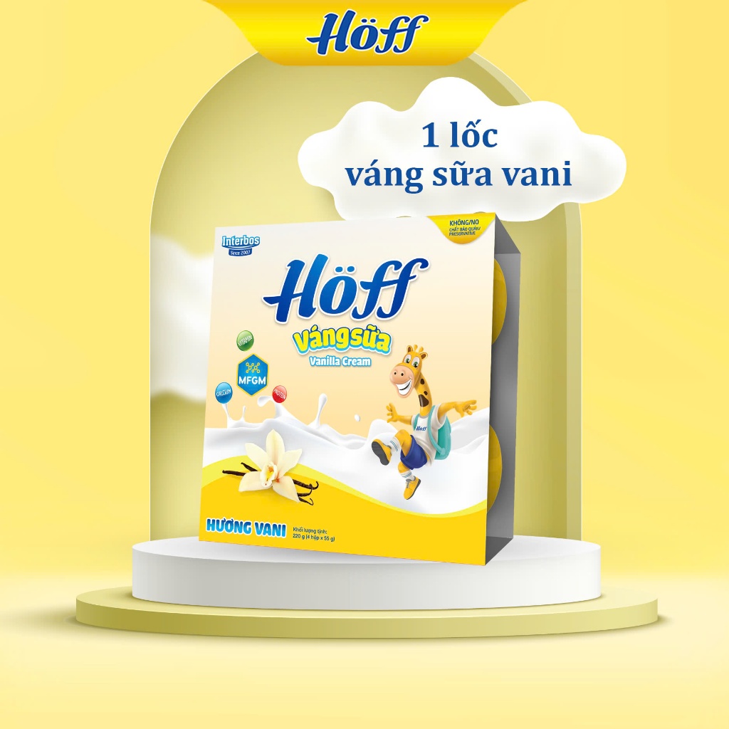 Váng sữa Hoff vị Vani 4 hộp (55g/hộp)