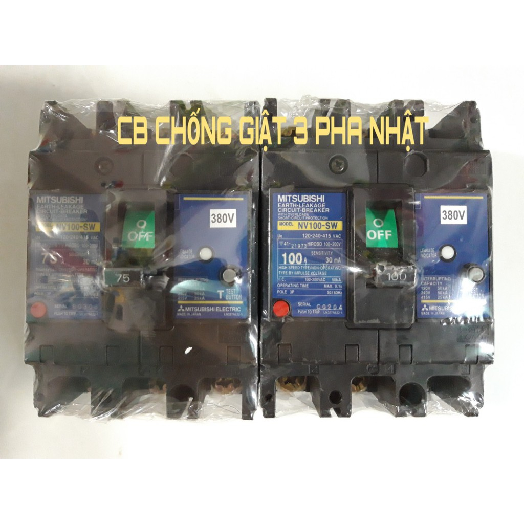 ELCB CHỐNG GIẬT NHẬT BẢN 3PHA 75A 100A 30MA