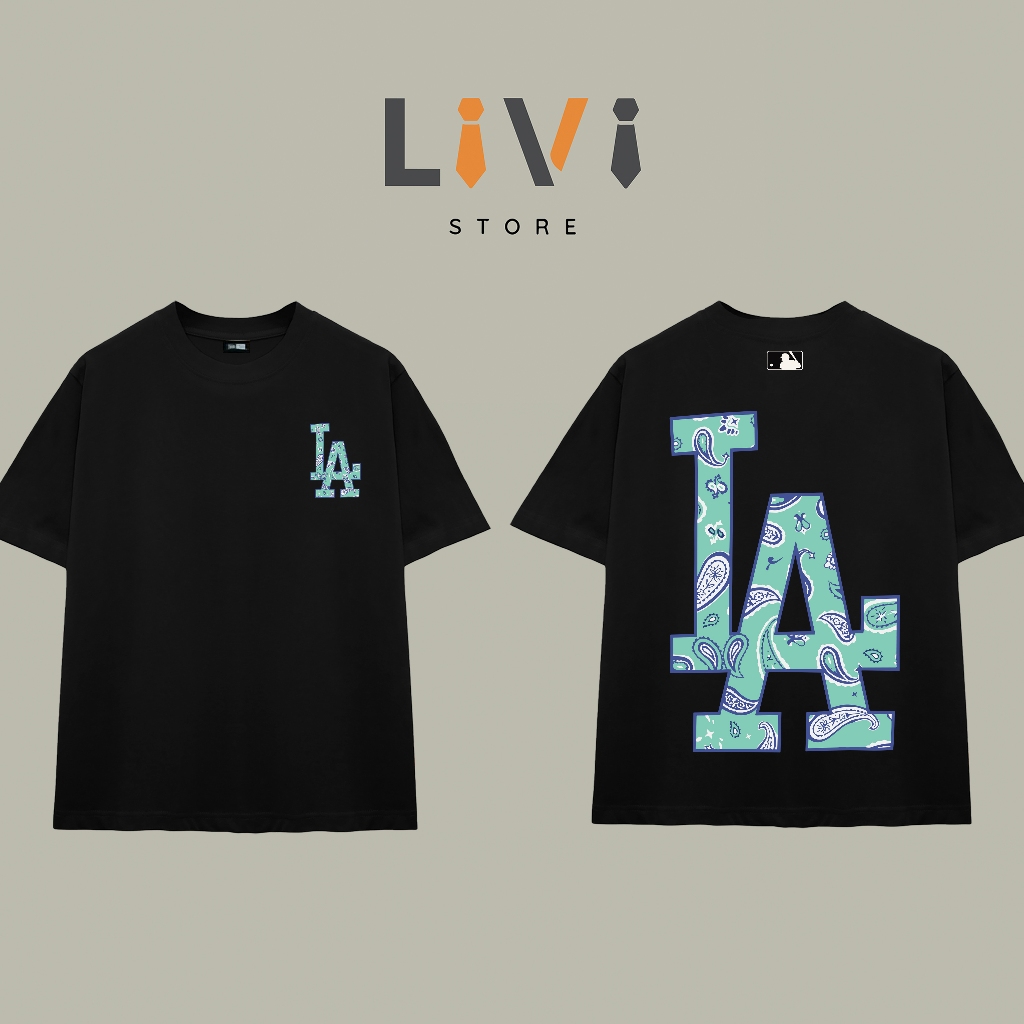 Áo thun LA MLB họa tiết xanh MLB167 nam nữ phong cách vải cực xịn – LiVi Store