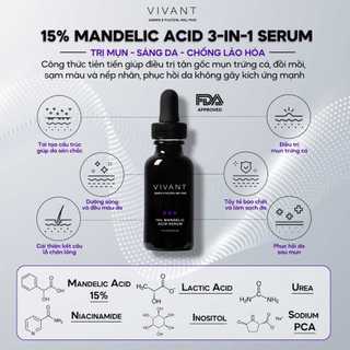   date t06 2026  Tinh chât 15% Mandelic Vivant giảm mụn thâm nám chuyên sâu - Vivant Skincare 
