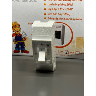 Cầu dao tự động  aptomat 2P1E  ASIA