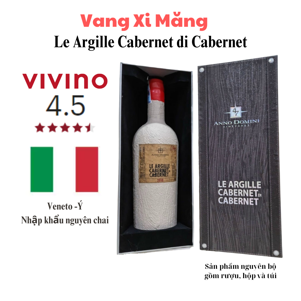 Hộp Quà Rượu Vang Le Argille Cabernet di Cabernet kèm túi - Vang Xi Măng - TheBestWine