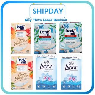Giấy thơm quần áo denkmit dùng cho máy sấy,túi thơm, giấy thơm quần áo lenor- nội địa đức