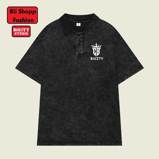 Áo Polo, Áo Thun Wash Polo CITY Cổ Bẻ Bii Shop Vải Cotton Form Rộng Nam Nữ Unisex.