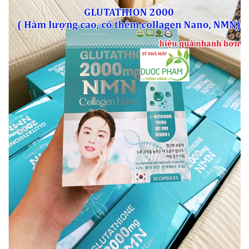 Viên Uống Trắng Da Glutathione 2000mg (Sỷ), viên uống glutathione 2000mg giúp sạch nám, trắng da bật tông