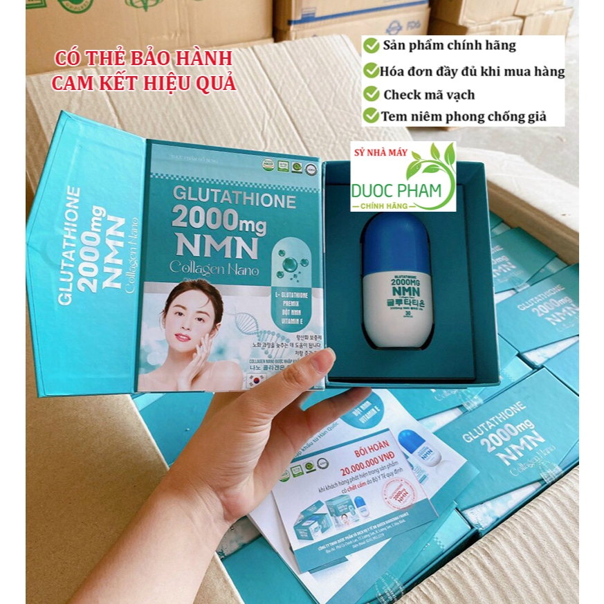 Viên Uống Trắng Da Glutathione 2000mg (Sỷ), viên uống glutathione 2000mg giúp sạch nám, trắng da bật tông