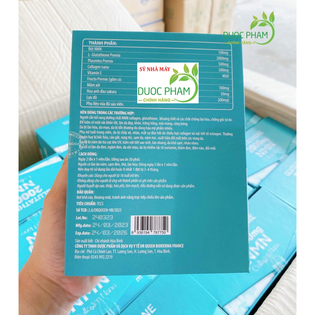 Viên Uống Trắng Da Glutathione 2000mg (Sỷ), viên uống glutathione 2000mg giúp sạch nám, trắng da bật tông