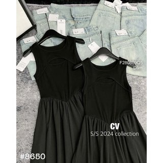 Đầm xòe đen pha thô tùng xòe khoét ngực sát nách siêu tôn dáng! (Shop Thời Trang Đông)